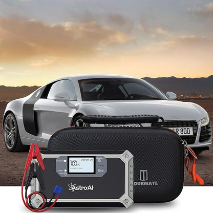 Tourmate Hard Case Compatible AstroAI Car Jump Starter, Travel Case for AstroAI/S ZEVZ 2000A 12V 18000mAh Car Battery Charger Holder (Box Only)(Black+Orange)