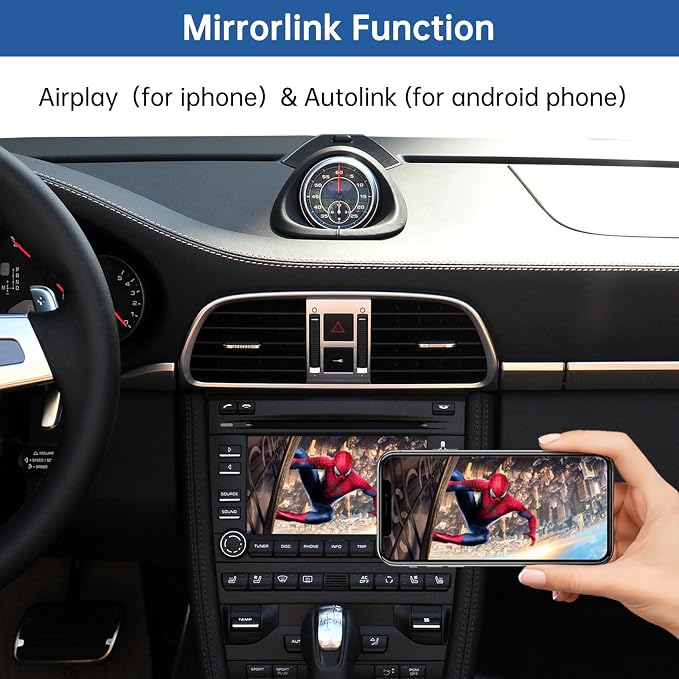 Road Top Wireless CarPlay Interface Decoder for Porsche PCM 3.0 (2008–2012) | CarPlay Retrofit Kit Compatible with Cayenne 911 Cayman Boxster, Support Wireless Carplay, Android Auto, Mirrorlink