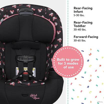 Disney Baby Ellaris 3-in-1 Convertible Car Seat, Slim Fit Design, Rear & Forward-Facing, 5-Position Headrest, 3-Across Fit, Travel-Friendly with Machine-Washable Seat Pad, Mickey Sprinkle