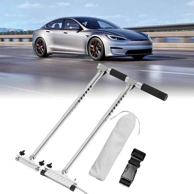 Hand Control for Disabled Drivers, Portable Vehicle Driving Assistance, Adjustable Aluminium Steering and Braking System with Anti-Slip Base, Storage Bag Included