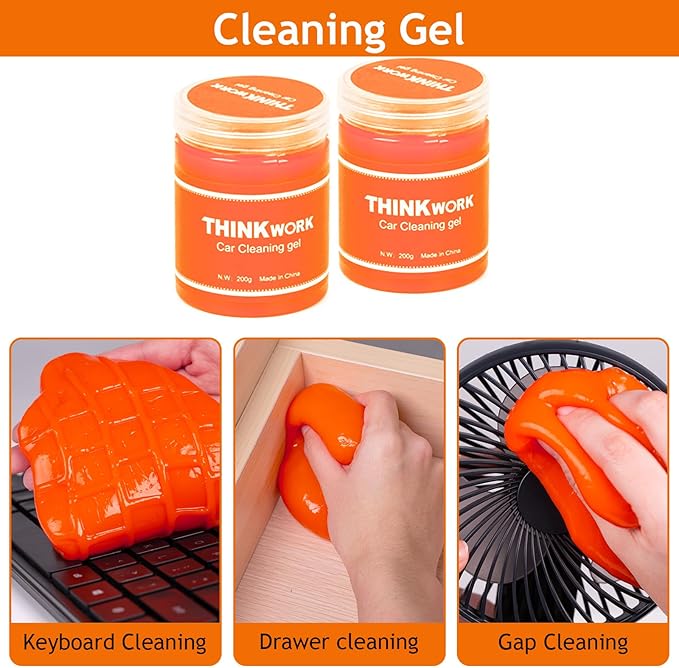 THINKWORK Windshield Cleaner Tool, Car Detailing Kit Interior, Car Cleaning Kit Interior and Exterior Detail Brush, Auto Supplies & Accessories for Men Women