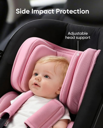 TinlyFinly Infant Insert Compatible with Doona, Graco, Britax, Chicco, Evenflo Car Seat, Adjustable Baby Head Body Support Cushion for Newborn to Toddler, Fits Infant Car Seat and Stroller (Pink)