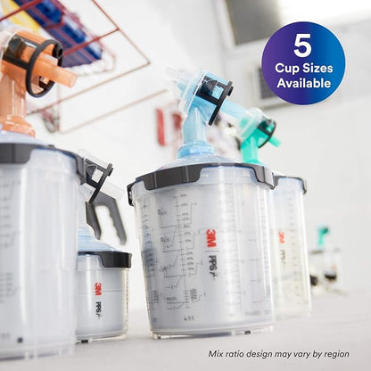 3M PPS 2.0 Spray Gun Cup, Lids and Liners Kit, 26328, Micro, 3 Ounces, 125-Micron Filter, Use for Cars, Furniture, House and More, 1 Mini Paint Cup, 50 Micro Liners, 50 Lids, 32 Sealing Plugs
