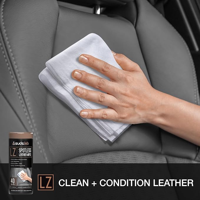 Suds Lab Car Wipes Interior Cleaning Bundle - Pack of 4 All-Purpose Cleaner Protectant, Leather Cleaner, and Glass Cleaner Automotive Care, 160 Wipes