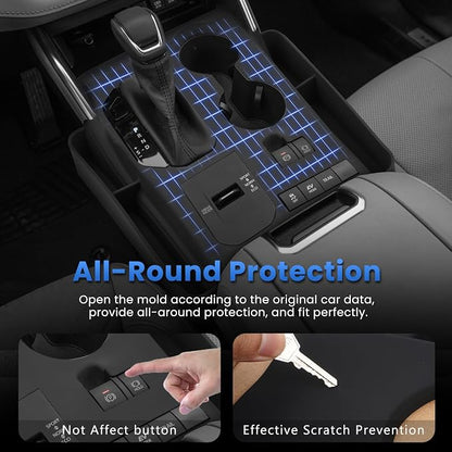 Autorder Silicone Center Console Organizer for 2020-2022 Toyota Highlander Accessories Seat Gap Storage Box Soft Gear Shift Panel Trim Cover