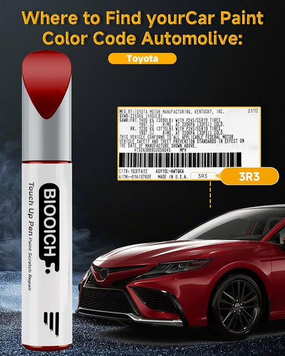 Touch Up Paint Pen Exact Color Match Car Chip and Scratch Repair (for Toyota, Barcelona Red Pearl(3R3))