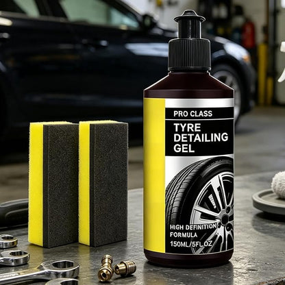 Automotive Wheel Coating – Fast Acting Formula, Protective Gloss Layer, Included Application Sponge, Trim Restorer Cream | Use for SUV Sedan RV Truck Trailer Pickup Vehicle Maintenance