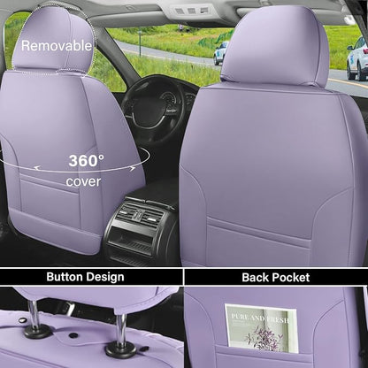 Coverado Seat Covers, Car Seat Covers Front Seats, Car Seat Cover, Car Seat Protector Waterproof, Car Seat Cushion Nappa Leather, Purple Seat Covers Carseat Cover Universal Fit for Most Cars