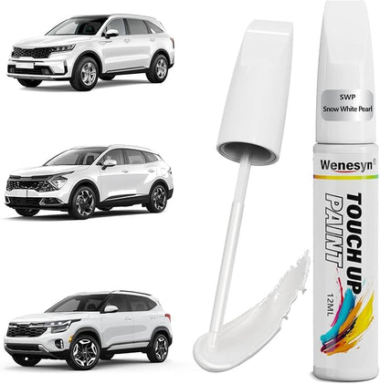 SWP Snow White Touch Up Paint Compatible with Kia, Car Paint Scratch Remover for Nicks & Chips Repair, Automotive Paints Exact Match Forte/Sportage/Sorento/Seltos/Soul/Telluride/Carnival/EV6