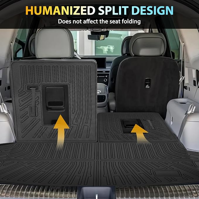 Floor Mats & Cargo Liner for Dodge Durango 7 Seats 2011 2012 2013 2014 2015, Custom Fit All Weather TPE Liners, Waterproof Anti-Slip Car Mats Accessories 1st & 2nd & 3rd Row & Trunk with Backrest Mat