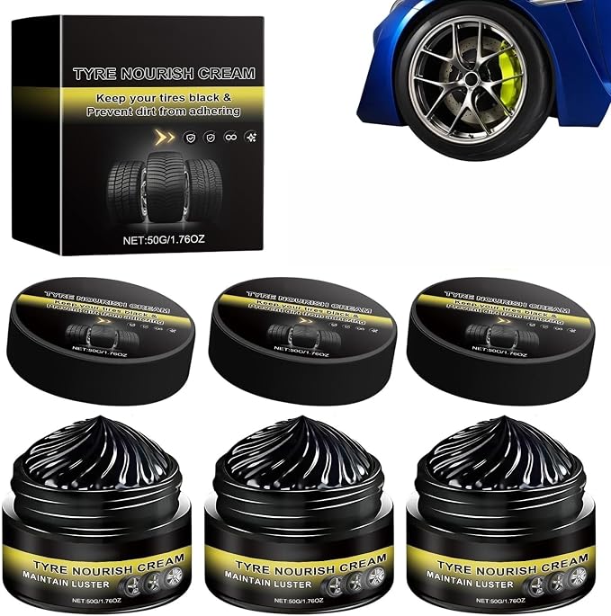 Car Tire Ceramic Coating, 2026 Powerful Wheel Cleaning Refurbish Wax with UV Blocking Dust, Tyre Nourish Cream, Tire Shine Cream for Long-Lasting Auto Care(3Pcs)