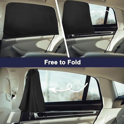 Ovege Car Window Shades Magnetic Suedette - Back Seat 2pcs Privacy Curtain UV Protection