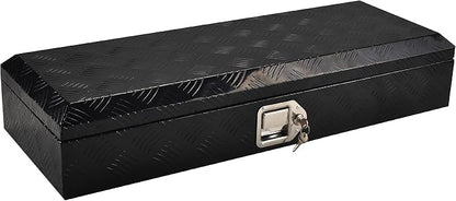 34.5 Inch Aluminum Truck Bed Tool Box Truck Car Outdoor Trailer Pickup Underbody Toolbox,RV Storage OrganizerTrailer Storage W/Lock&Keys,5 Bar Tread,Black(34.5"X13"X6.5")