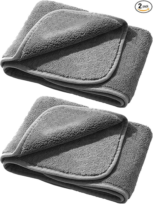 1 Pack 2 Pcs Microfiber Towels for Cars, Car Drying Towel,11.8in*23.6in Highly Absorbent Drying Towel, Suitable for Cars, Trucks, Suvs, Rvs(Grey)