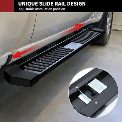 YITAMOTOR 6 Inches Running Boards Compatible with 2019-2026 Chevy Silverado/GMC Sierra 1500 Crew Cab, 2020-2026 2500HD 3500HD Crew Cab Side Steps Textured Black Nerf Bars(Excl. 2019 1500 LD)