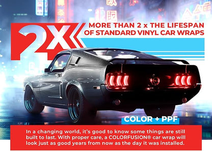 ColorFusion PPF by VViViD, Gloss GT Silver Dry Apply PPF Vinyl Car Wrap Roll 1.3ft x 5ft