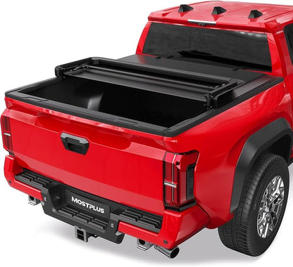 MOSTPLUS 5FT Tri Fold Soft Tonneau Cover Truck Bed Compatible for 2024 2025 2026 Toyota Tacoma (Not for Trail Edition) On Top 60Inch
