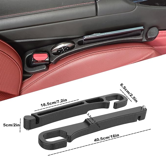 Car Seat Gap 2pk Filler with Storage, Hook & Emergency Glass Breaker