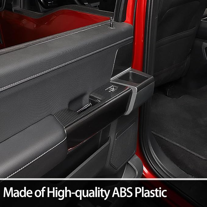 GZXinWei Carbon Fiber Grain Door Window Control Switch Panel Trim Cover Sticker Interior for Ford F150 2021 2022 2023 2024 2025 2026