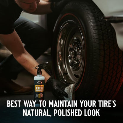 Blue Suede Tire Shine with Protect Shield Formula™ – Tire Dressing for Smooth Medium Shine & UV Protection, No Sling, Petroleum-Free, Dry-to-Touch