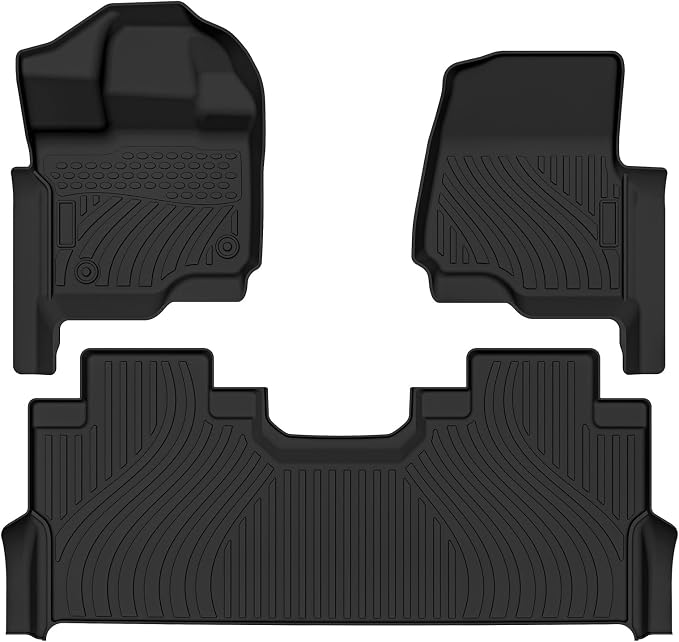 Auxko All Weather Floor Mats Fit for 2026 2025-2017 Ford F-250 F-350 F450 F550 Super Duty Supercrew Cab with Factory Carpet Front Bucket Seat & Rear Under Storage Accessories Odorless