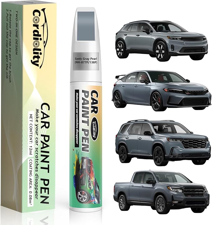 Sonic Gray Pearl(NH-877P/138P) Touch Up Paint Pen for Honda,Car Scratch Repair Remover Pen Quick and Easy Fix Auto Paint Scratch