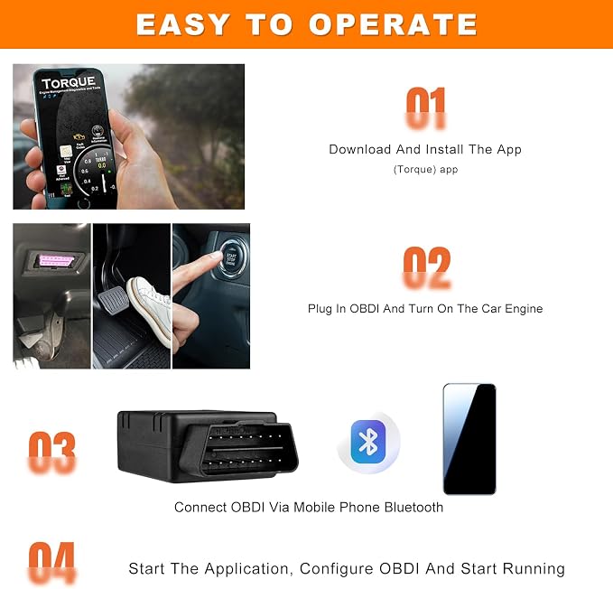Bluetooth OBD2 Scanner for Car, Wireless OBDII Scan Tool Auto Engine Diagnostic Code Reader, Professional OBD2 Fault Diagnosis Tester Vehicle Interface Scanner for Phone and PC