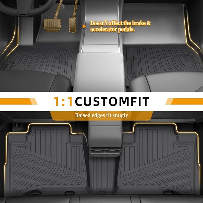 Floor Mats for Toyota 4Runner 2003-2009, NOT for with 3rd Row Seats, NOT for Sport, 4th gen 4runner Floor Mats for 4Runner SR5 | Limited, ONLY for 5 Seats, TPE Front & Rear Row & Cargo Liner