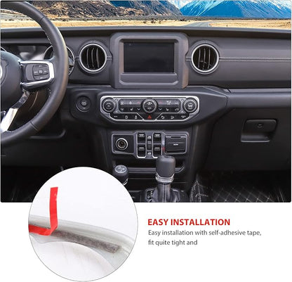 RT-TCZ Air Conditioning Dashboard Center Console Control Trim Panel Cover Interior Accessories Decoration Trim Kit for 2018-2022 Jeep Wrangler JL JLU & Jeep Gladiator JT (Silver)