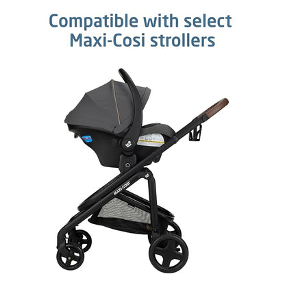 Maxi-Cosi Mico Pro Baby Infant Car Seat with Base, Ventilated Chair, Soft Headrest Pad, Easy-Install Latch, Adjustable Belt Guide, 3-Position Base, Stroller-Ready, 4-30 lbs, up to 32 in, Sea Salt