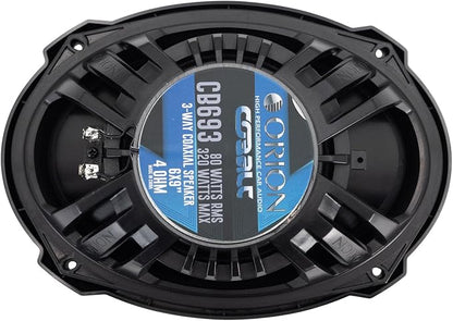ORION Cobalt Series CB693 6x9” 3-Way Coaxial Car Speakers, 320W, 4 Ohms, Full Range, Enhanced Bass, Polypropylene Cone & Butyl Rubber Surround, Easy Install, Grills Included (Pair)