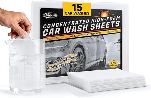 Car Wash Soap Strip 30 count, Concentrated High Foaming Car Soap, Instant Dissolves in 5 Seconds Greater Cleaning Action, No Mixing Safe Washes for Cars, Trucks, Motorcycles, RVs, and More