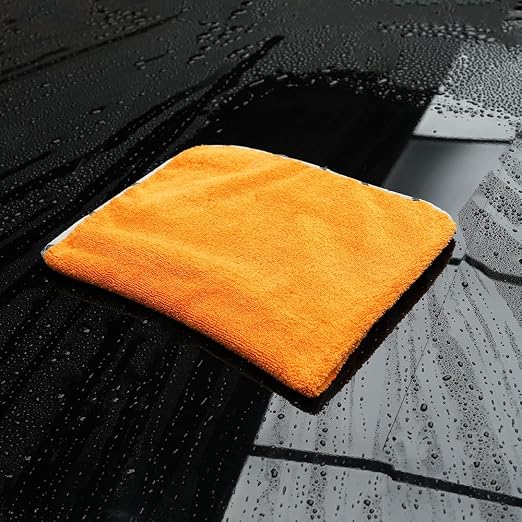 SPTA Drying Towel, Microfiber Car Drying Towel, 1 Pack Highly Absorbent, Scratch Free Large Car Wash Drying Towel for Car Washing, Drying & Auto Detailing, 23.8 x 30.9 inch, Orange-MT032