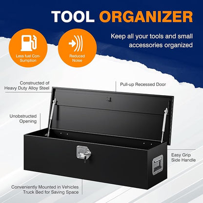 Yizosh 39 Inch Steel Heavy Duty Truck Bed Tool Box, Trailer Tongue Box with Lock and Keys