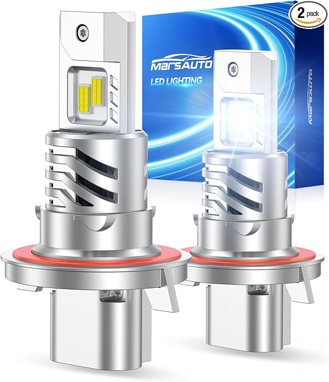 Marsauto H13 Fog Light Bulbs, 3 Mins Plug N Play, Pack of 2 | 6500K Cool White, 1:1 Mini Size, 80000+ HRS Lifespan, IP68
