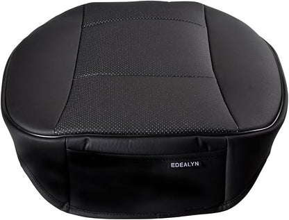 Ultra-Luxury Faux Leather Car Bottom Seat Cover Front Seat Protector Car Seat Cover for Most Four-Door Sedan & SUV,Single Seat Without Backrest 1PCS (W 20.5''× L21''×Thick 0.2'') (3D - Black)