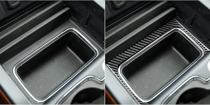 Real Premium Carbon Fiber Fit for Chevy Silverado/GMC Sierra 1500 2014-2018 for 2500/3500HD 2015-2019 Car Power Outlet Frame Trim Decals Sticker Auto Interior Accessories Cover Black