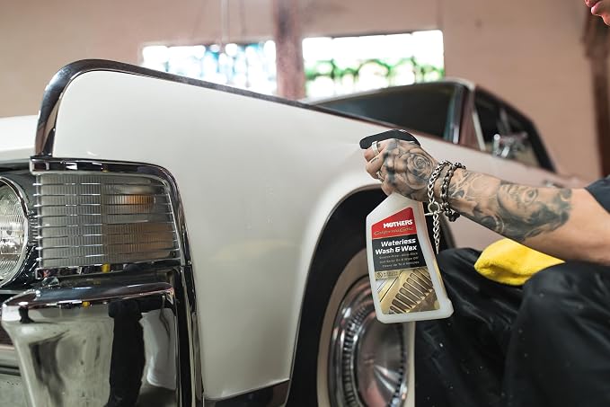 Mothers California Gold Waterless Wash & Wax, 24 oz. — Quick & Easy Car Care Without Water, Spray On & Wipe Off Ultra-Slick Formula Safely Removes Dirt & Grime Scratch-Free (05644)