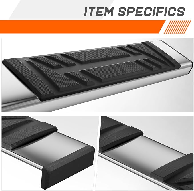 PM PERFORMOTOR 69" Running Boards Compatible with Nissan Rogue 2014-2020, Pair of Stainless Steel Side Rails Step Bars with 4 pcs brackets, Polished Chrome/Black
