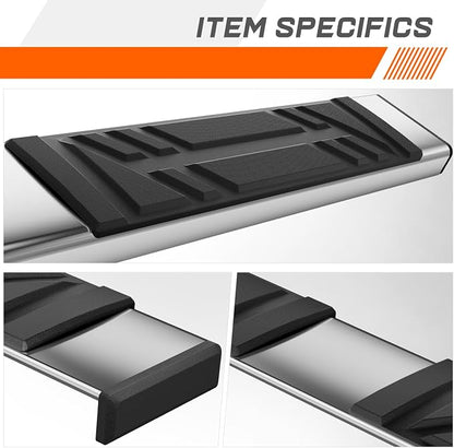 PM PERFORMOTOR 69" Running Boards Compatible with Nissan Rogue 2014-2020, Pair of Stainless Steel Side Rails Step Bars with 4 pcs brackets, Polished Chrome/Black
