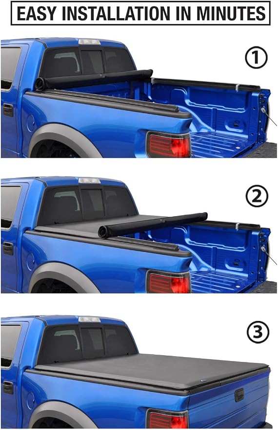 Tyger Auto T1 Soft Roll-up Truck Bed Tonneau Cover Compatible with 2019-2023 Ford Ranger | 5' (61") Bed | TG-BC1F9066