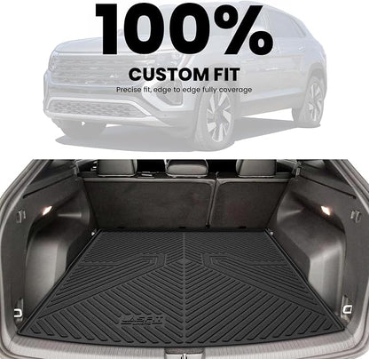 LASFIT Trunk Mat for Volkswagen Atlas Cross Sport 2020-2026, Custom Fit All-Weather Protection TPE Rubber Cargo Mat for VW Accessories, Super Duty, Waterproof, Easy to Clean, Black