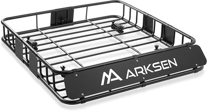 ARKSEN 43" x 39" x 6" Roof Rack Basket with Extension, 150 lb Heavy-Duty Steel Cargo Carrier, Fits Crossbars up to 1.38" Thick, for SUV & Pickup Truck