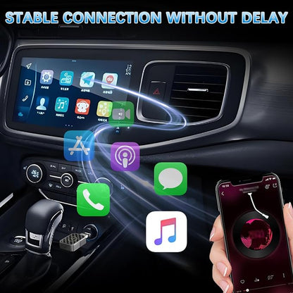 Wireless Carplay Adapter for Apple Android Auto Wireless Adapter for Factory Wired Cars,Bluetooth Fast Auto-Connect No Lag for iPhone 6+/iOS 10+ Android 11+