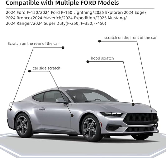 Iconic Silver Metallic(JS) Car Paint Touch Up Pen Compatible with Ford, 2-In-1 Color Accurate Touch Up Car Scratch Repair Paint Match Ford Series Automotive Scratch Remover for Nicks & Chips Repair