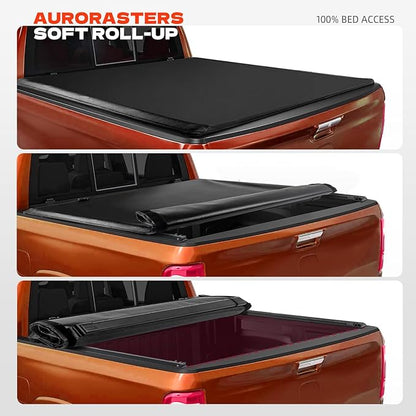 Soft Roll Up Truck Bed Tonneau Cover for 2016-2025 2026 Toyota Tacoma Fits 6FT Bed (73.7") | Only for Models with The Deck Rail System