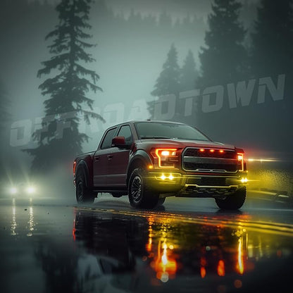 OFFROADTOWN Fog Lights 3'' SAE Yellow LED Pods DOT Approved Driving Lights Cut-Off Beam Amber Square LED Cubes Work Light for Truck Pickup SUV Car Motorcycle