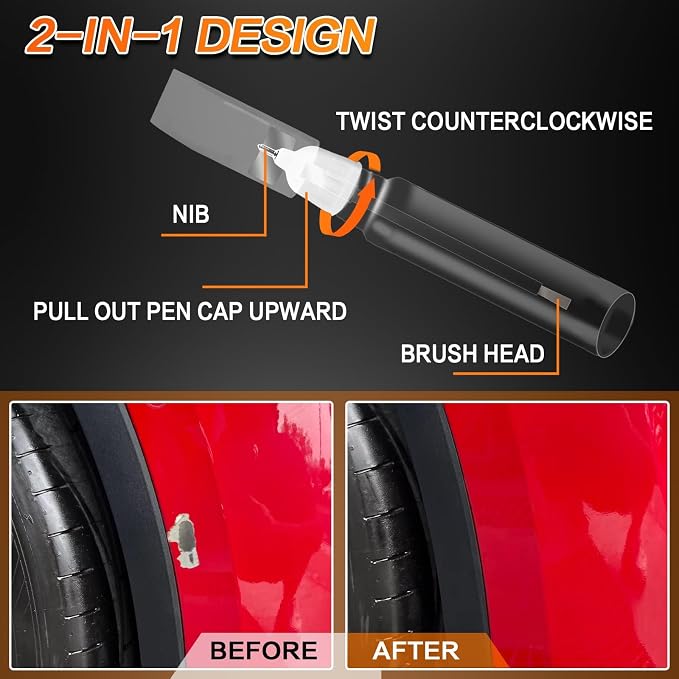 (Ultra Red PR01) Car Touch up Paint Compatible with Tesla Model Y/3/X/S, Premium Car Scratch Remover for Deep Scratches, Car Paint Pen Scratch Repair Two-In-One Touch Up Paint