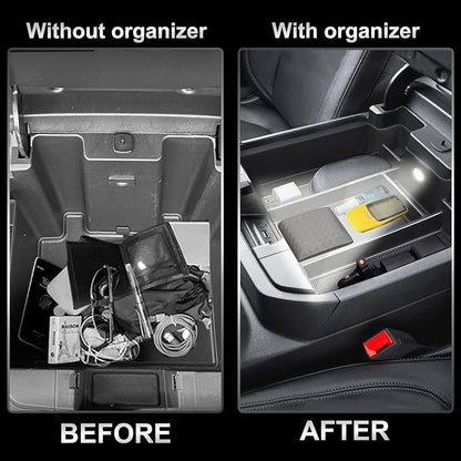 Center Console Organizer Compatible with 2019-2022 GMC Sierra/Chevy Silverado 1500 and 2020 2021-2023 Sierra/Silverado 2500HD/3500HD Accessories, Armrest Tray (Full Console w/Bucket Seats ONLY)