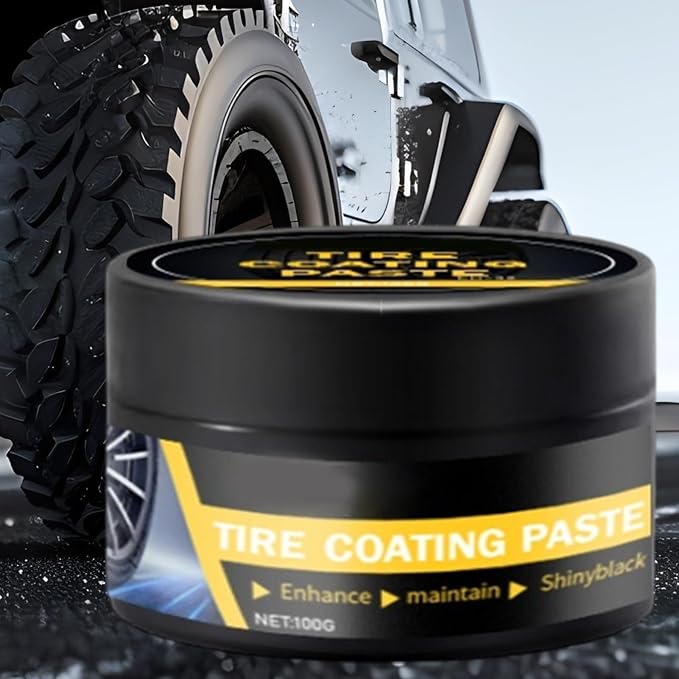 Tire Shine Paste - Black High Gloss Dressing, Tyre Coating Gel, Automotive Waxing Tool, Durable Vehicle Finish | Ideal for Car Motorcycle Truck Wheel Rim Cleaning Renovation Maintenance Refurbishing